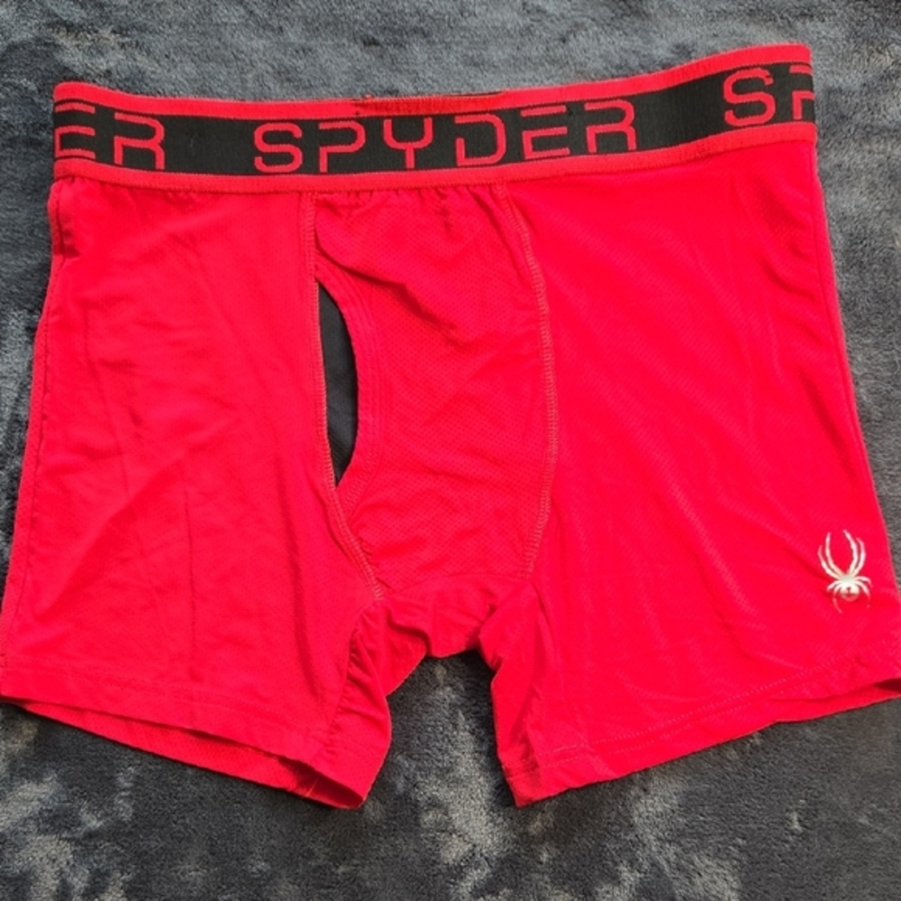 Spyder Red Athletic Boxer Briefs with Logo Waistband